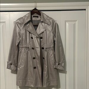 Angel Women's Shimmering Silver Trench Coat